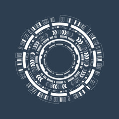 Futuristic graphic user interface. Abstract techno circle.
