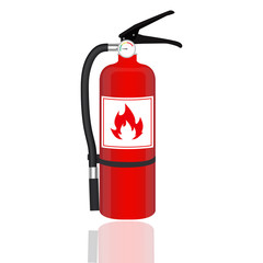 Fire extinguisher isolated on white background. Vector illustration.