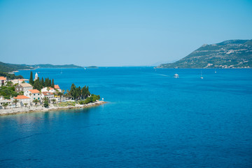 Naklejka na ściany i meble Beautiful seascape of Croatia. Traveling, yachting, vacation concept.