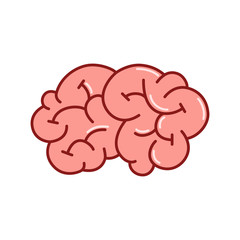 Brain, cartoon picture of the brain, icon, sticker, picture. Vector