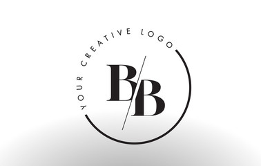 BB Serif Letter Logo Design with Creative Intersected Cut. - obrazy, fototapety, plakaty