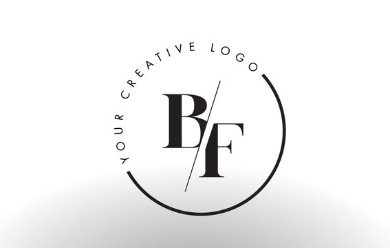BF Serif Letter Logo Design with Creative Intersected Cut.