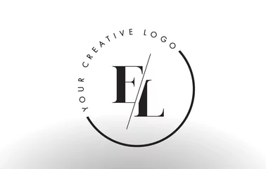 Fotobehang EL Serif Letter Logo Design with Creative Intersected Cut. © twindesigner