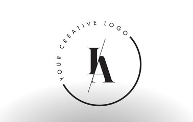 IA Serif Letter Logo Design with Creative Intersected Cut. - obrazy, fototapety, plakaty