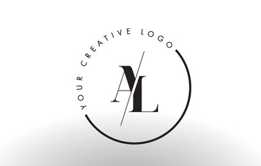 AL Serif Letter Logo Design with Creative Intersected Cut. - obrazy, fototapety, plakaty
