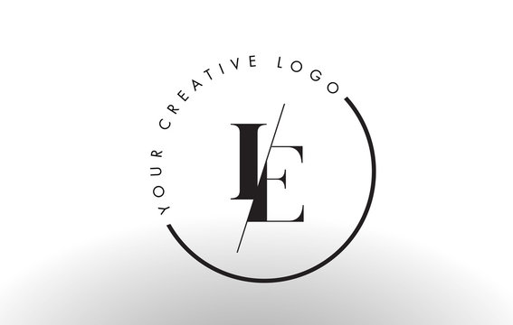 IE Serif Letter Logo Design with Creative Intersected Cut.
