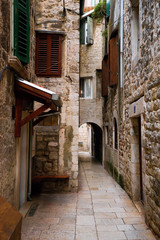 Old town of Split, Croatia. Traveling, vacation, tourism concept.