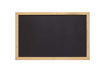 chalkboard with wooden frame on white