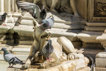 Doves at the fountain