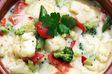 Mixed vegetables on a plate