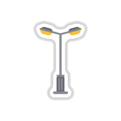 lamp street, electricity industry in paper sticker style