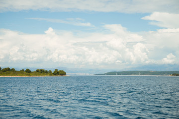 Beautiful seascape, Hvar and Split Channel. Traveling, yachting, vacation concept.