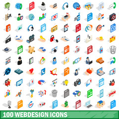 100 webdesign icons set, isometric 3d style