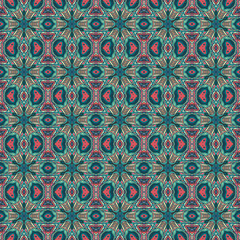 Ornate floral seamless texture, endless pattern with vintage mandala elements.
