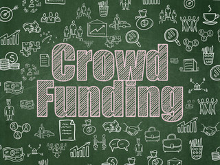 Finance concept: Crowd Funding on School board background