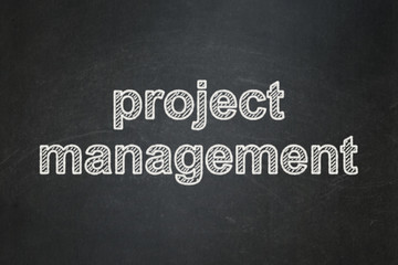 Finance concept: Project Management on chalkboard background