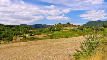 Fototapeta na wymiar Causse du Larzac - Causse du Larzac, plain landscape in Cevennes