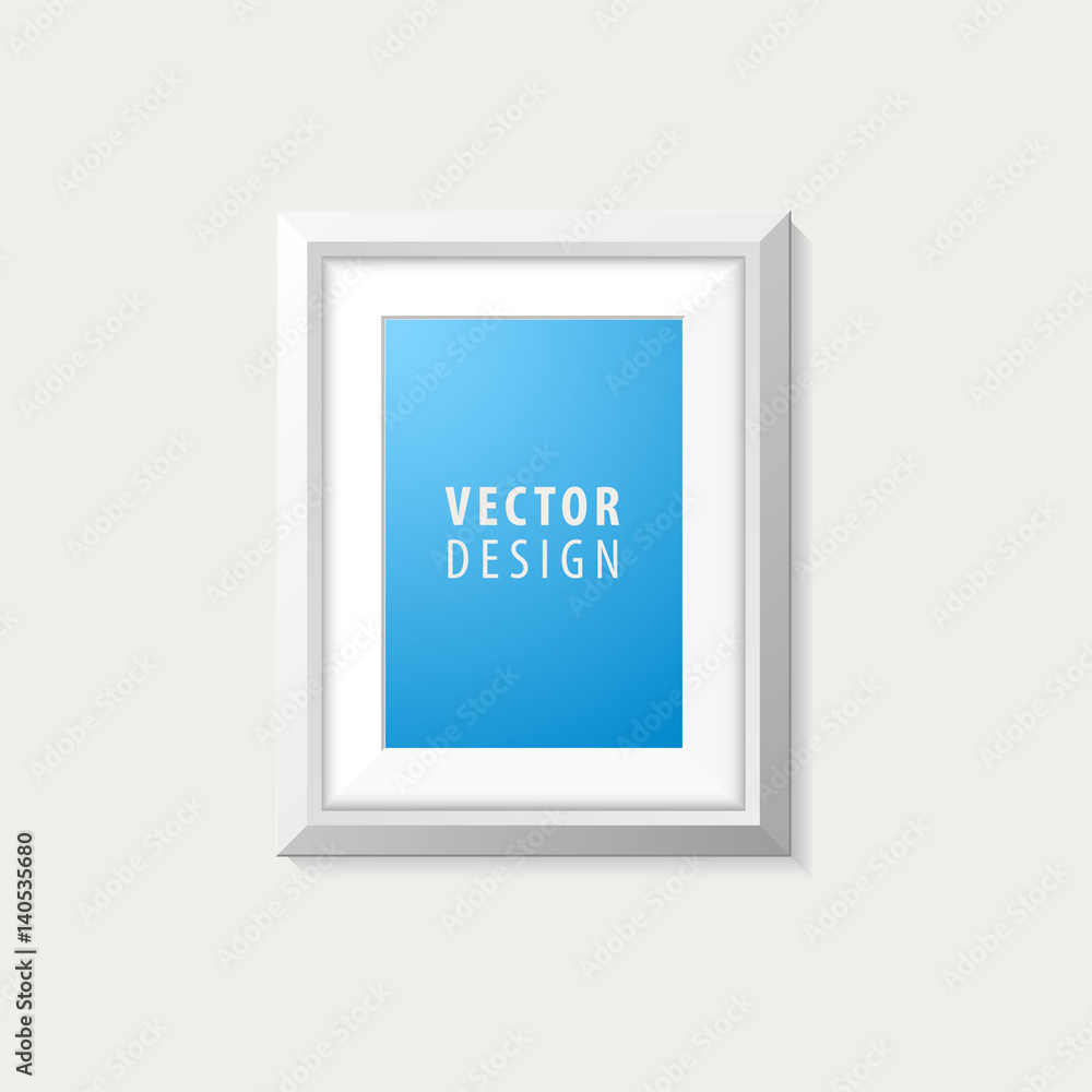 Poster realistic minimal isolated white frame for presentations . vector elements