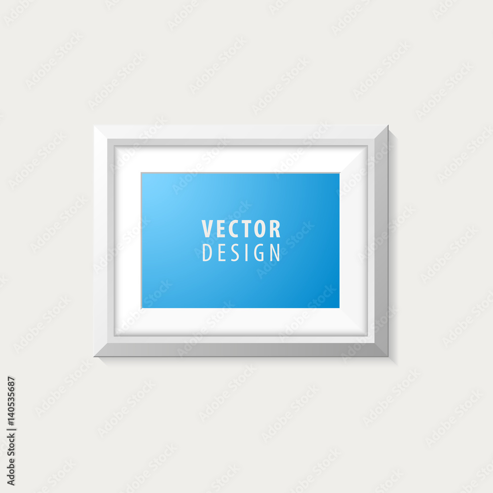Poster realistic minimal isolated white frame for presentations . vector elements