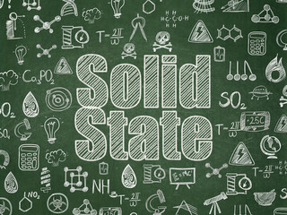 Science concept: Solid State on School board background