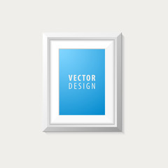 Realistic Minimal Isolated White Frame for Presentations . Vector Elements