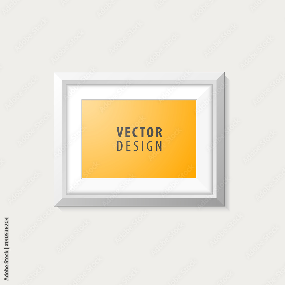 Aufkleber realistic minimal isolated white frame for presentations . vector elements