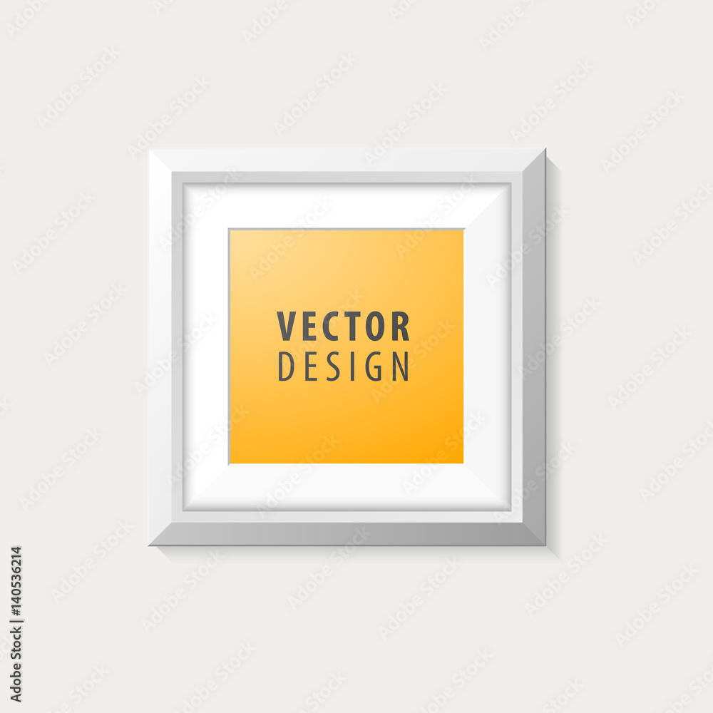 Poster realistic minimal isolated white frame for presentations . vector elements