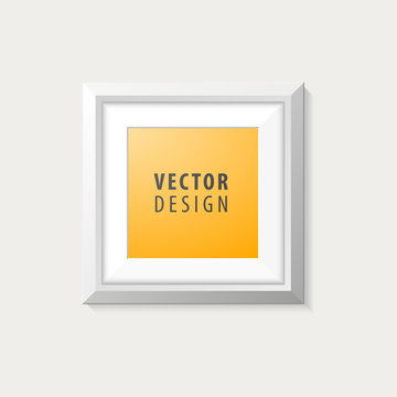 Realistic Minimal Isolated White Frame for Presentations . Vector Elements