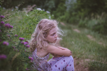 lonely girl in rural path