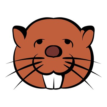 Head of beaver icon cartoon