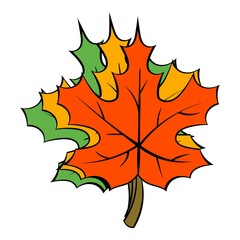 Maple leaves icon cartoon