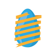 Fototapeta premium easter egg wrapped yellow ribbon decoration vector illustration eps 10