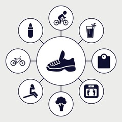 Set of 9 lifestyle filled icons