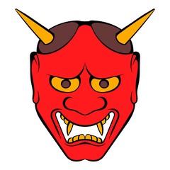 Hannya mask icon cartoon