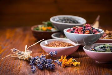 Assortment of herbal and fruit tea
