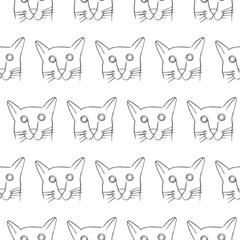cat seamless vector pattern