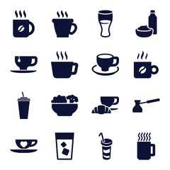 Set of 16 coffee filled icons