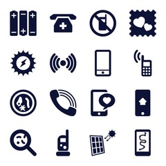 Set of 16 cell filled icons