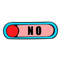 Toggle switch in No position icon cartoon