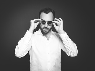 Obraz premium Black and white B&W portrait of an artist