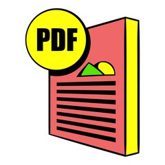 PDF file icon cartoon