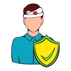 Accident insurance icon cartoon