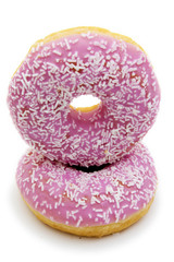 strawberry donuts isolated on white background