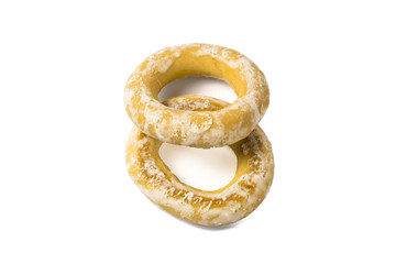 Two Gingerbread Bagel isolated on white background.