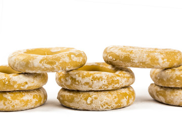 Gingerbread Bagel isolated on white background.