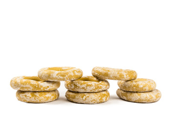 Gingerbread Bagel isolated on white background.