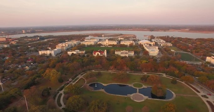 Aerial View Of The Citadel Military College In Downtown Charleston, SC.