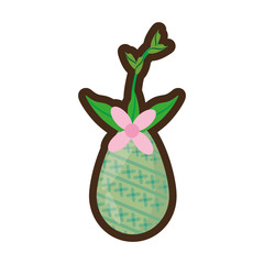 cartoon green easter egg flower hanging vector illustration eps 10