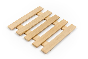 Wooden slats background isolated over white