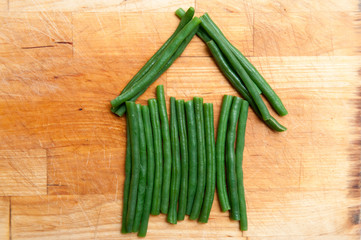 healthy food shaped like a house
